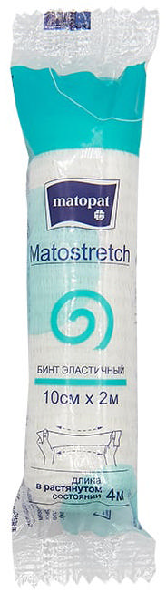 Матопат матострейч бинт эластичный тканый с застежкой 10смх2м 1 шт.