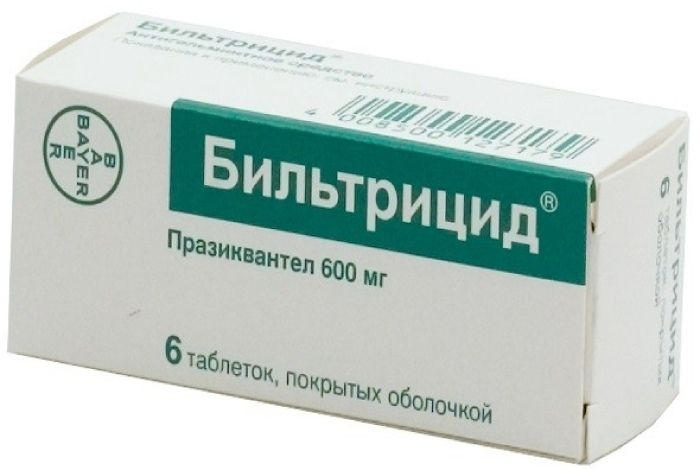 Бильтрицид 600мг 6 шт. таблетки покрытые пленочной оболочкой